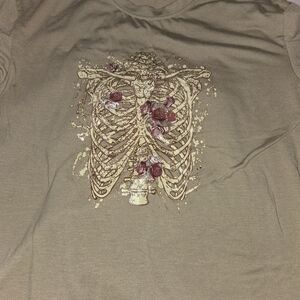 Shein Skeleton Ribcage Graphic Tee